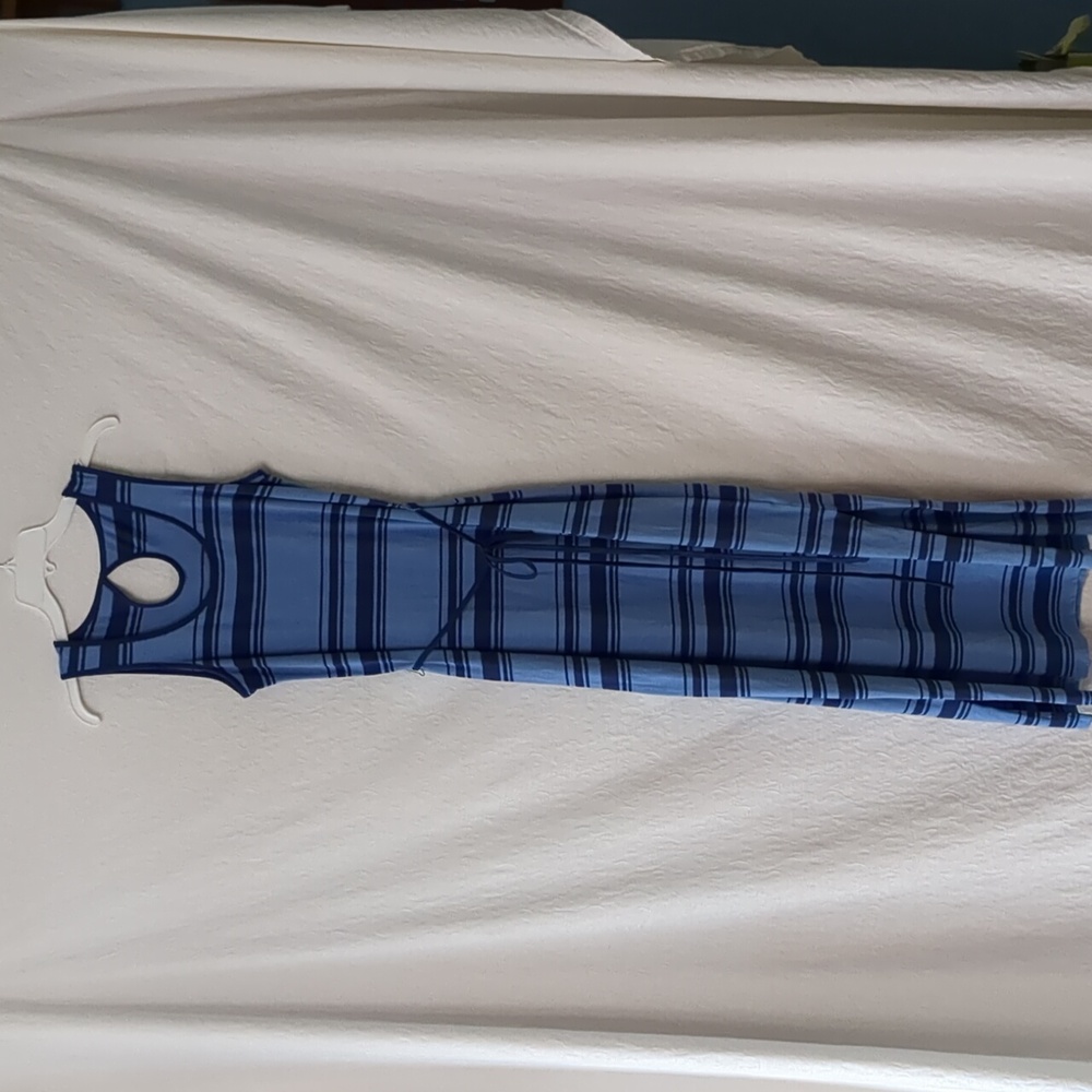 Horny Toad Blue Striped Maxi Dress Size S